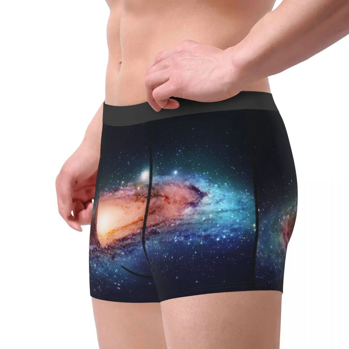 Men's Nebula Sci Fi Space Planets Underwear Abstract Black Holes Novelty Boxer Briefs Shorts Panties Homme Breathable Underpants