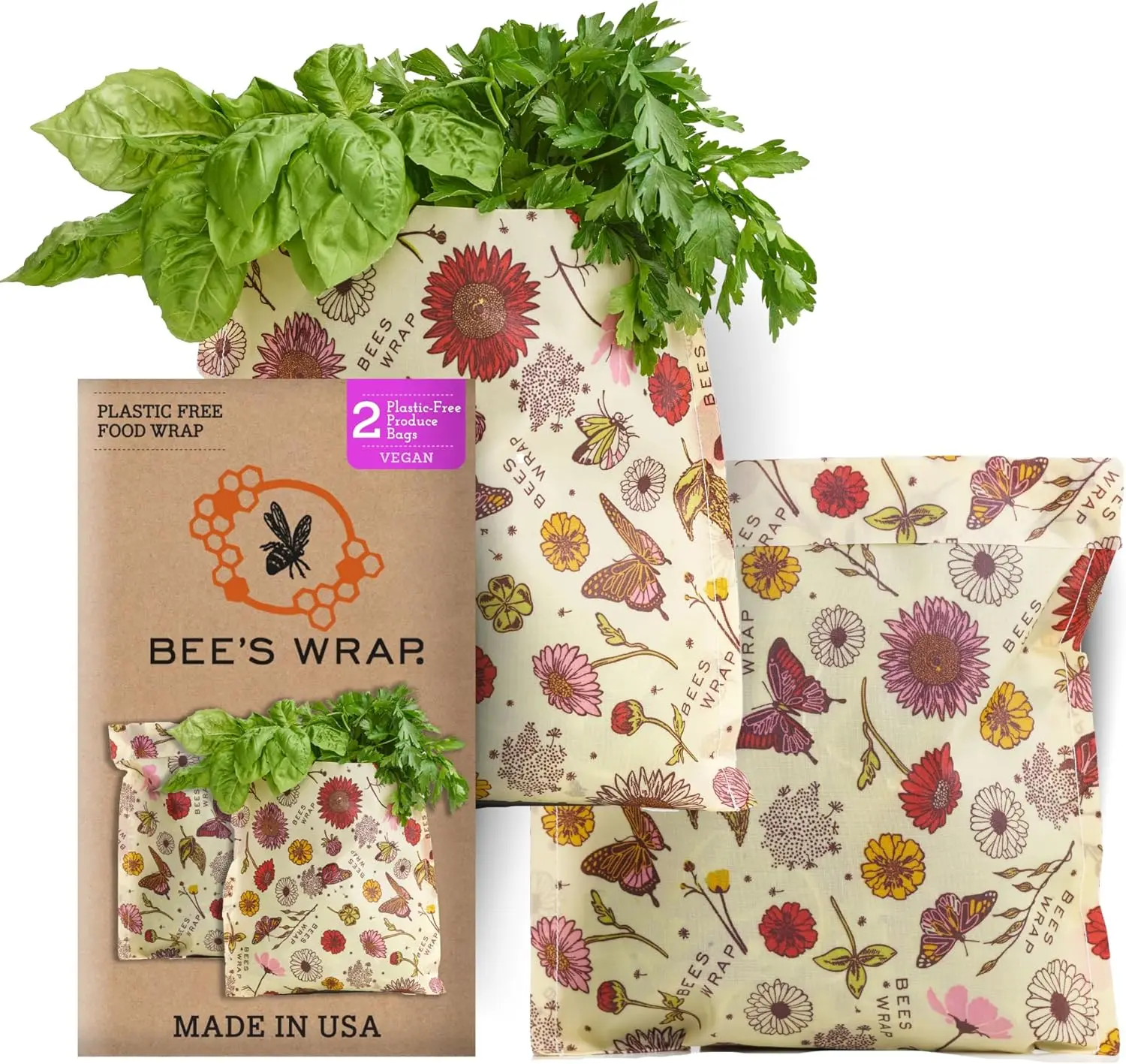 

Ve an Beeswax Wraps for Food - 2 Meadow Ma ic Produce Ba s - Ma in USA Reusable & Or anic Food Wraps & Reusable Pr