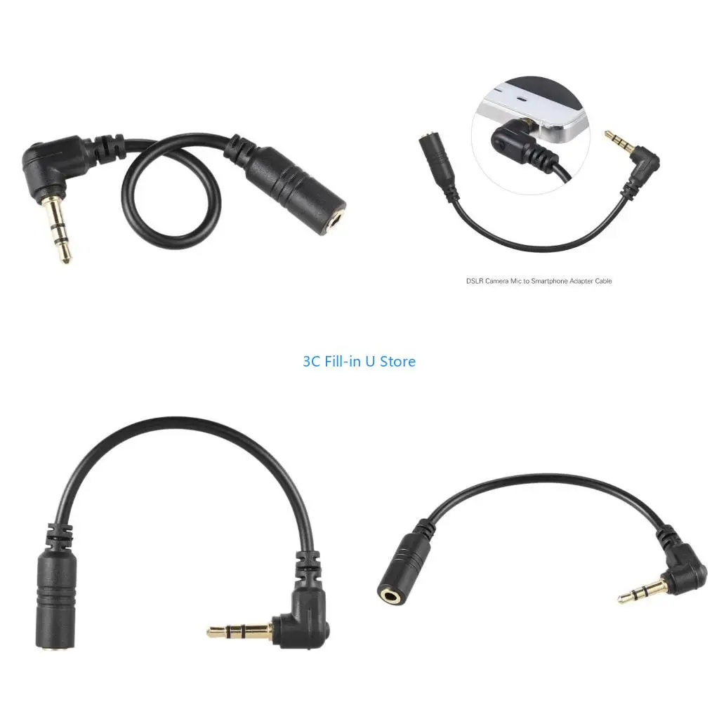 G8TA 3.5mm Auditory Adapter Cable with 90 Degree Right Angled Plug for Studios Sound from Smartphones to Digital Cameras