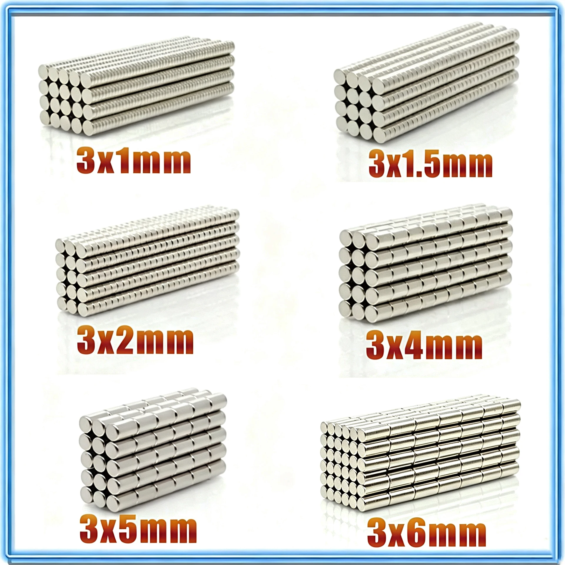 50-2000pcs N35 NdfeB Neodymium Magnet Small Magnets 3x1 3x1.5 3x2 3x4 3x5 3x6mm Magnet Round Shape Fridge Magnets 3*1 3*2 3*6mm