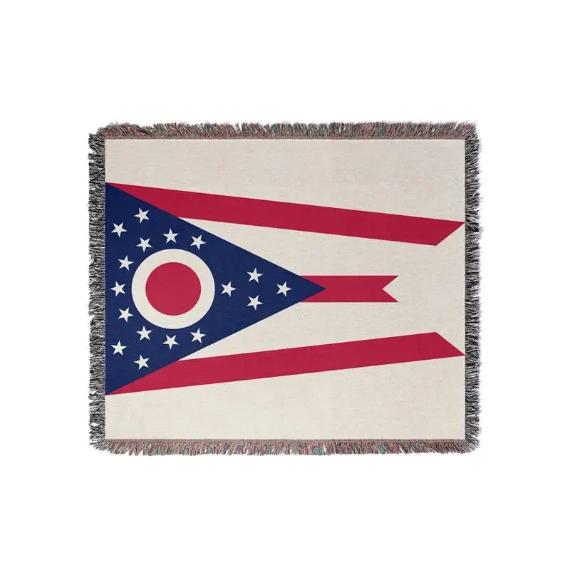Aertemisi Ohio United States of America Jacquard Fringed Woven Throw Blanket