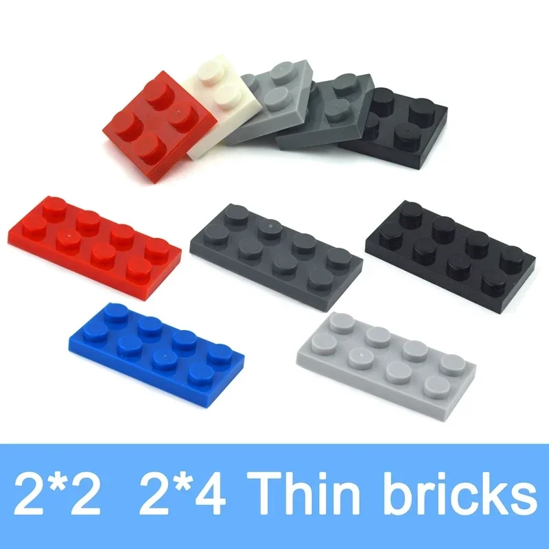 Educational Creative Classic Parts Size 2x2 2x4 Dots Thin Figures Bricks multiple color DIY Bulk Set Building Blocks 3022 3020