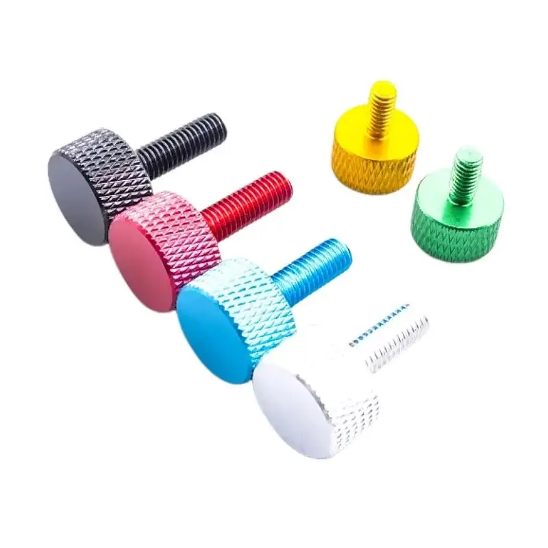 10pcs-50pcs Aluminum Colorful Knurled Hand Screws M3 M4 M5 M6 M8 Computer Cabinet Adjustment Screws Thumb Screws
