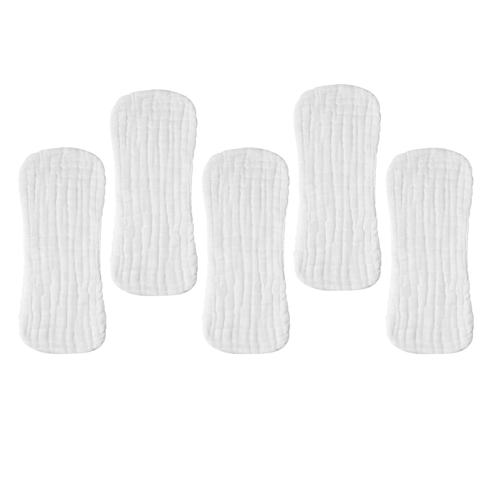 

5pcs White Pure Cotton Diapers Newborn Breathable Baby Boy Pee Shield Reusable Cloth Diapers 0-3 Months Muslin Burp Clothes