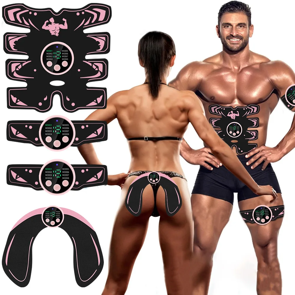 

EMS Abdominal Pads 8-Piece Set - USB Rechargeable Muscle Trainer for Full Body Stimulation & Toning