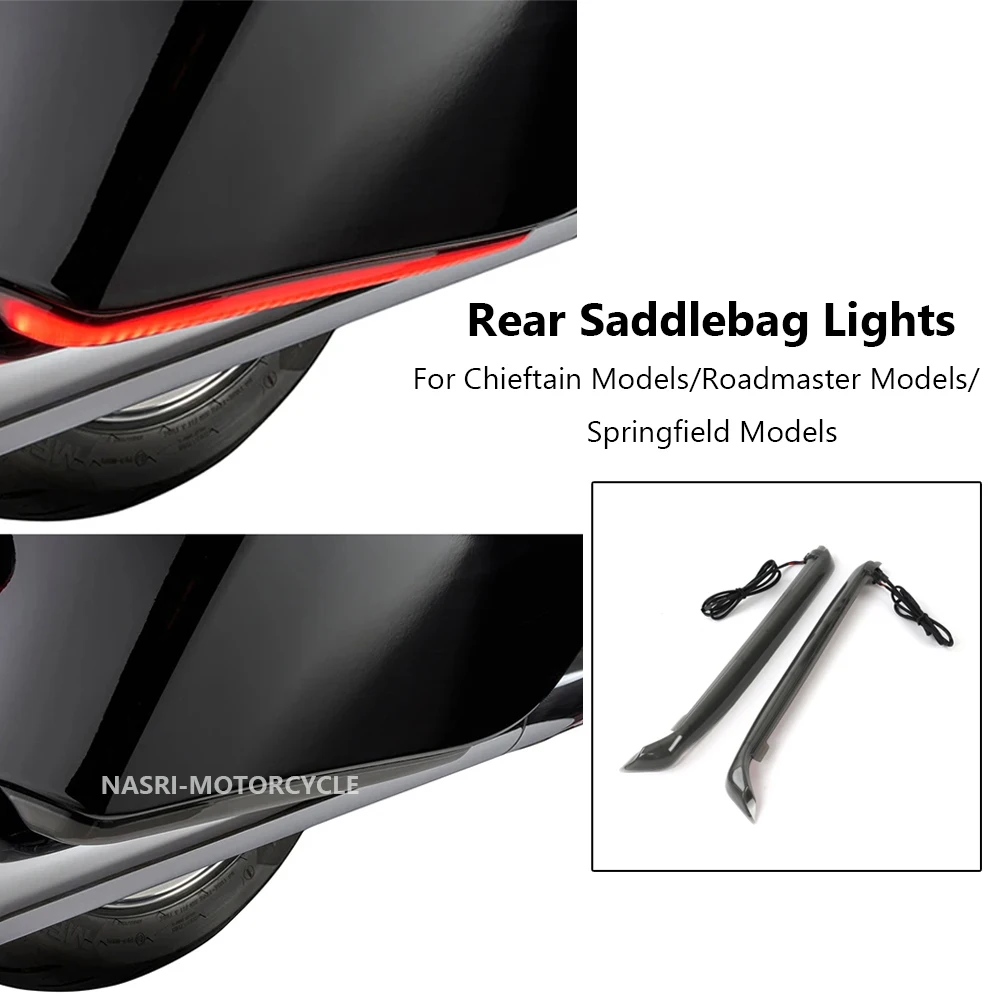 F​or Indian Challenger Chieftain Motorcycle Accessory Machete Lights LED Saddlebag Lights Rear Turn Signal Brake Run Lamp