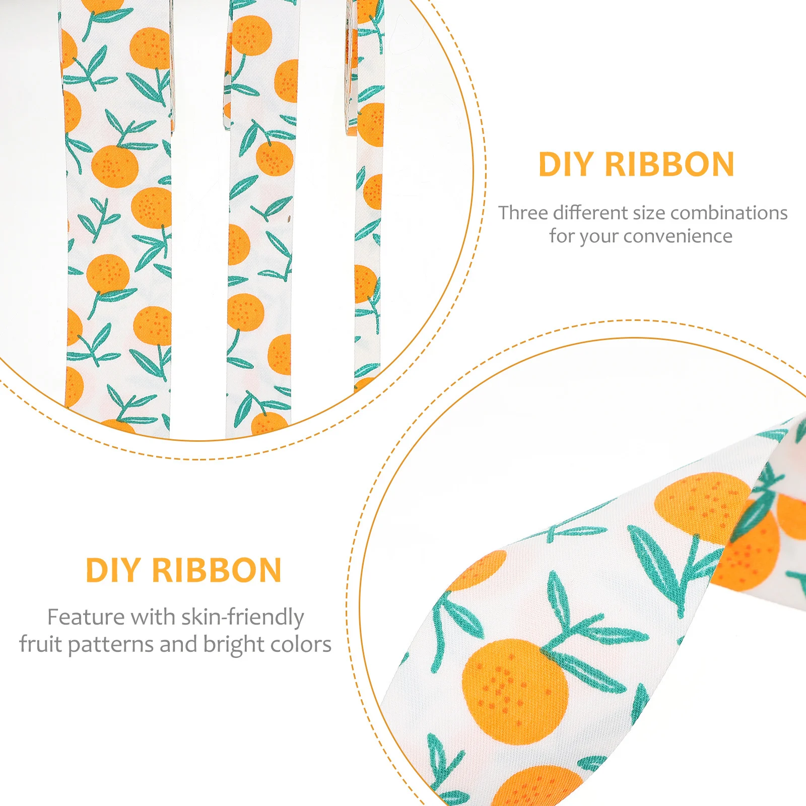 

3 Rolls 5M Fruit Pattern Ribbon Double-Sided Diy Craft Tape For Hairpin Making Decorative Strip Handmade Gift Wrapping Party