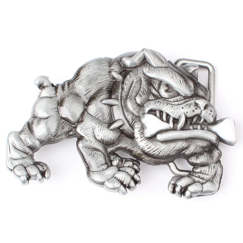 Bulldog belt buckle dog bite bone metal smooth buckle belt parts DIY