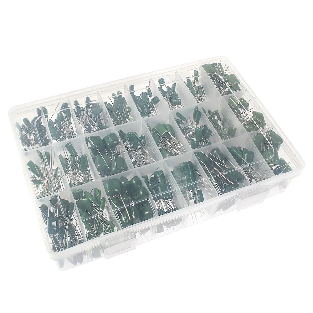 

2A331 2A471 2A561 2A681 2A102 capacitor set 24 Values 660pcs , 2A221~2A474 Polyester Polypropylene Film Capacitor assortment kit