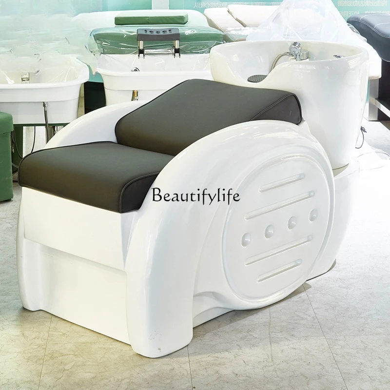 

88.-Barber shop shampoo bed ceramic basin flush bed semi-reclining