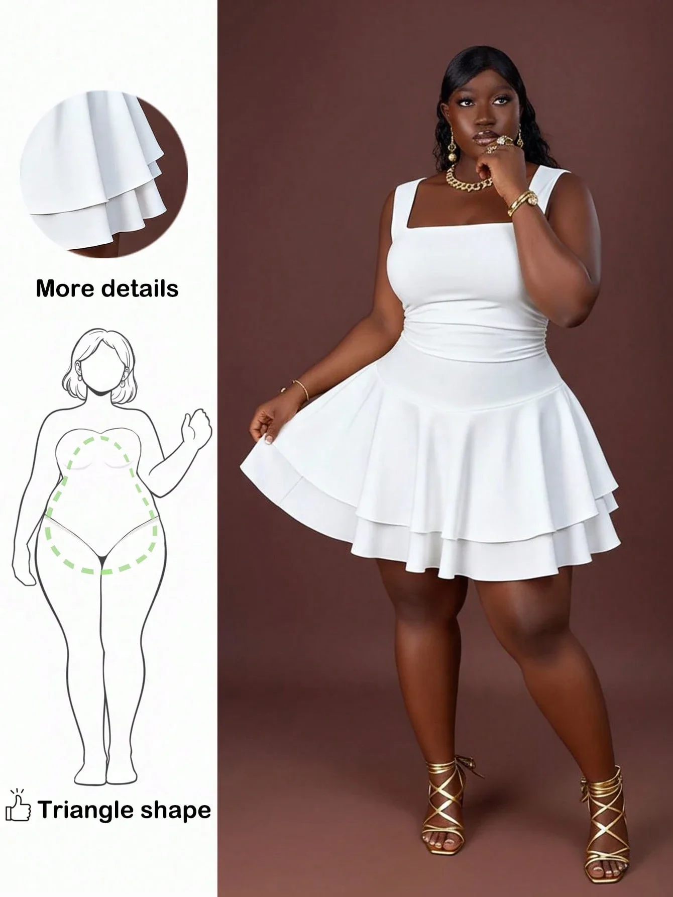 

Белое многослойное мини-платье без рукавов для фигуры типа «песочные часы», повседневное, элегантное, для вечеринок и ночных клубов