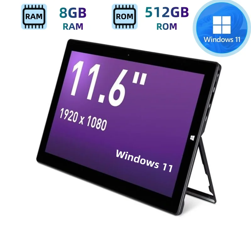 PAD1162 11.6" Winodws 11 Tablet PC Intel Celeron Processor N4100 1920x1080 Pixel 8GB RAM 512GB ROM 6000mAh 2 x USB 3.0