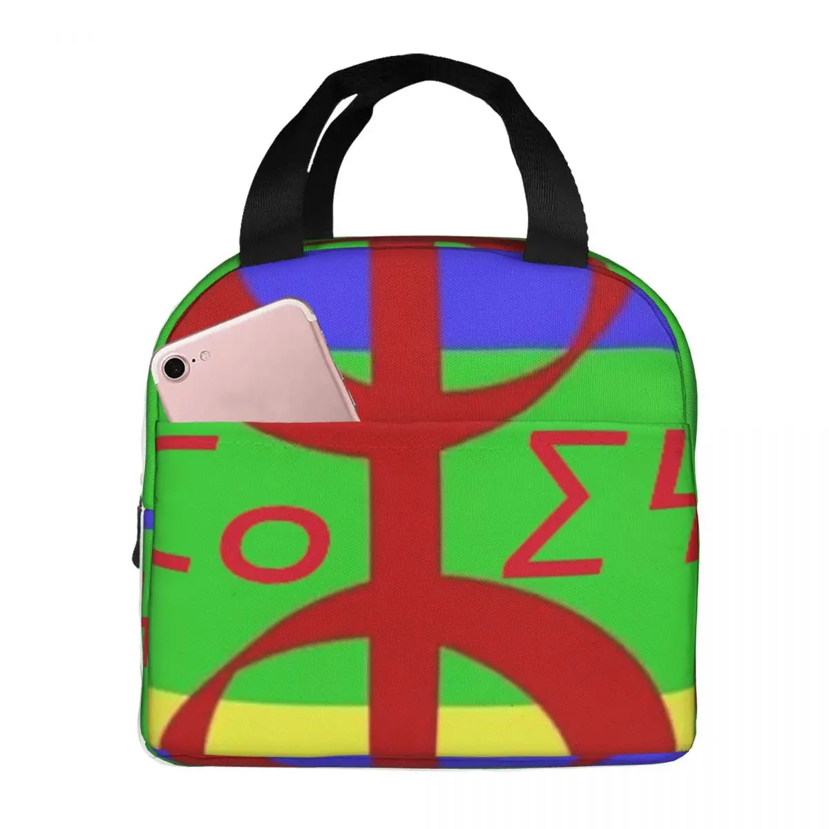 Amazigh Flag Insulated Lunch Bags for Outdoor Picnic Berber Tifinagh Proud Resuable Cooler Thermal Lunch Box
