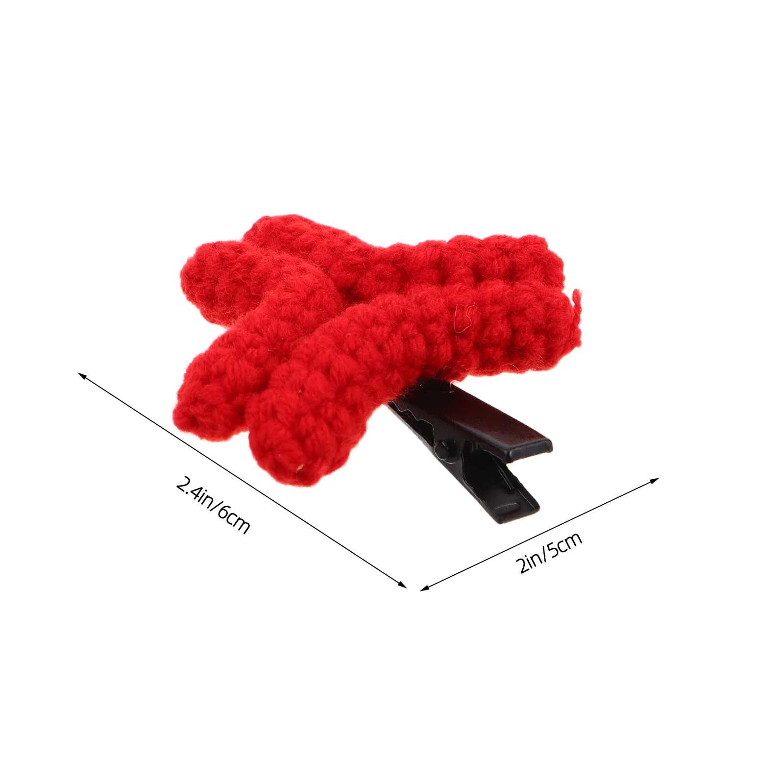 1 paar Creatieve Haarspeldjes Voor Vrouwen Handgebreide Rode Boze Mark Barrette Leuke Cartoon Eendenbek Snap Clip Voor styling Krullend