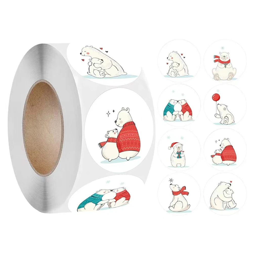 

100-500pcs New Cartoon Animals Stickers Sealing Labels Sticker for Teacher Kids Child Stationery 8 Designs 1 Inch 2.5cm Sticker