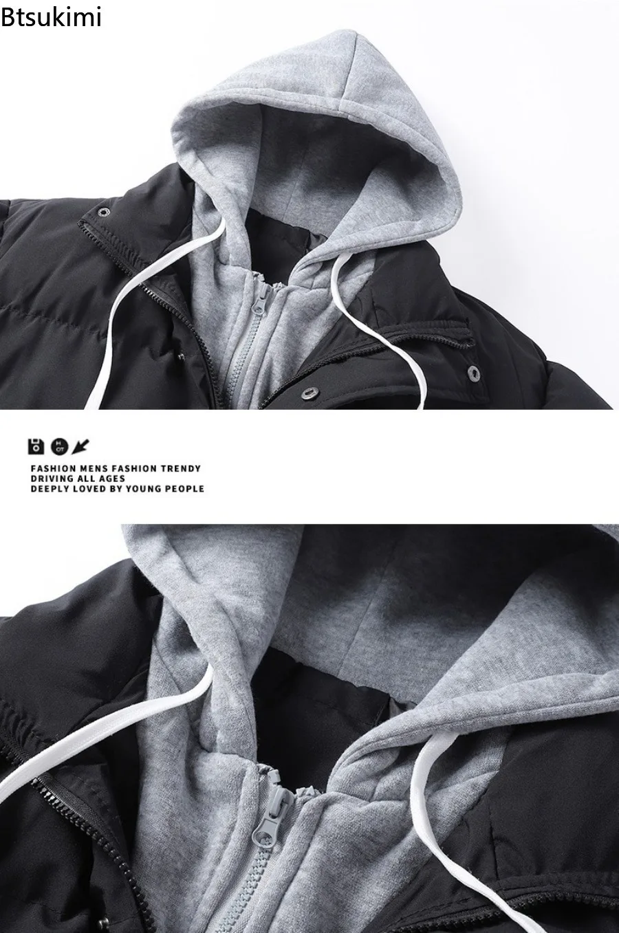 Winter Men's Jacket Trendy Cotton Coat Unisex Warm Thickened Hooded Parka Jackets for Couples Men's Women's Fashion Outerwear