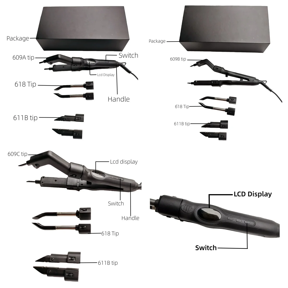 

LOOF Best design 3in1 Heat Hair Connector Hair Extension Iron High Temperature Controllable Heat Iron - Perfect for Your Hair!"