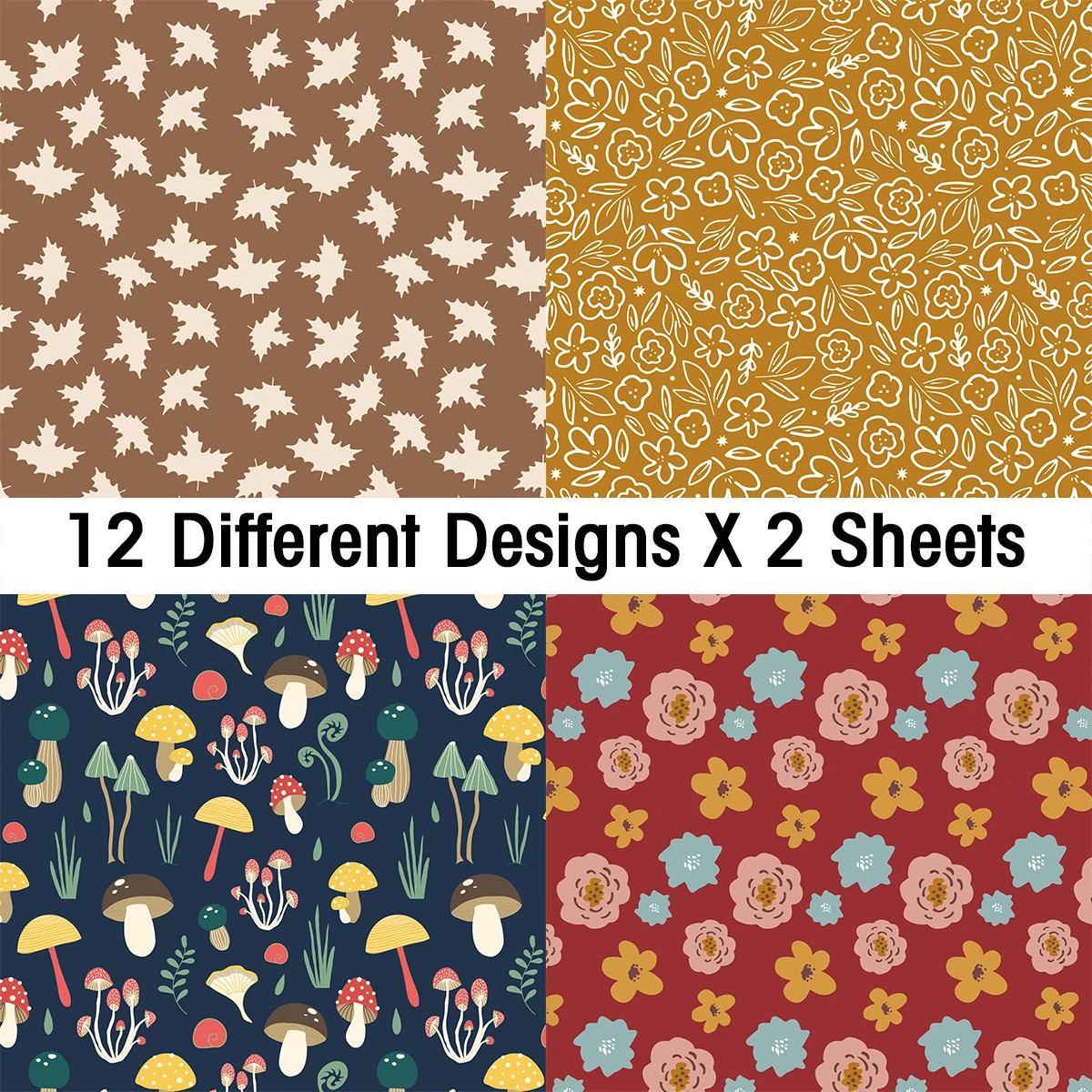 24 ورقة الخريف وعيد الشكر تحت عنوان سكرابوكينغ ورقة مجموعة لطيف DIY ألبوم صور أوراق الزخرفية للمجلات ، تغليف الهدايا