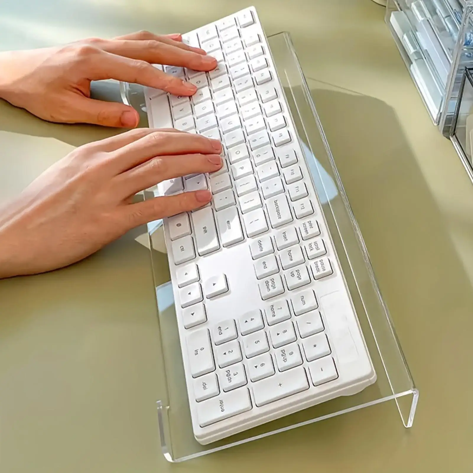 Ergonomischer Tastaturständer aus Transparentem Acryl für Computer-Schreibtisch, Handgelenkstütze für Home Office, Studium, Programmierer und Studenten