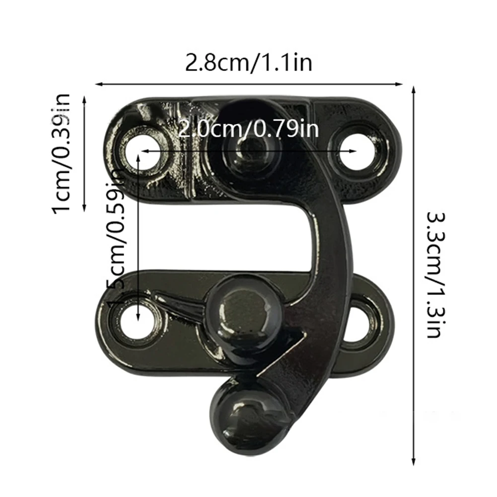 Vintage Zinc Alloy Buckle 8 Pieces Set for Secure Locking on Boxes and Cases Material Includes 32 Screws for Mounting