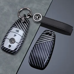 Fashion Carbon Fiber Car Key Case Cover Shell For Mercedes Benz A C E S G Class GLC CLE CLA GLB GLS W177 W205 W213 W222 X167 AMG