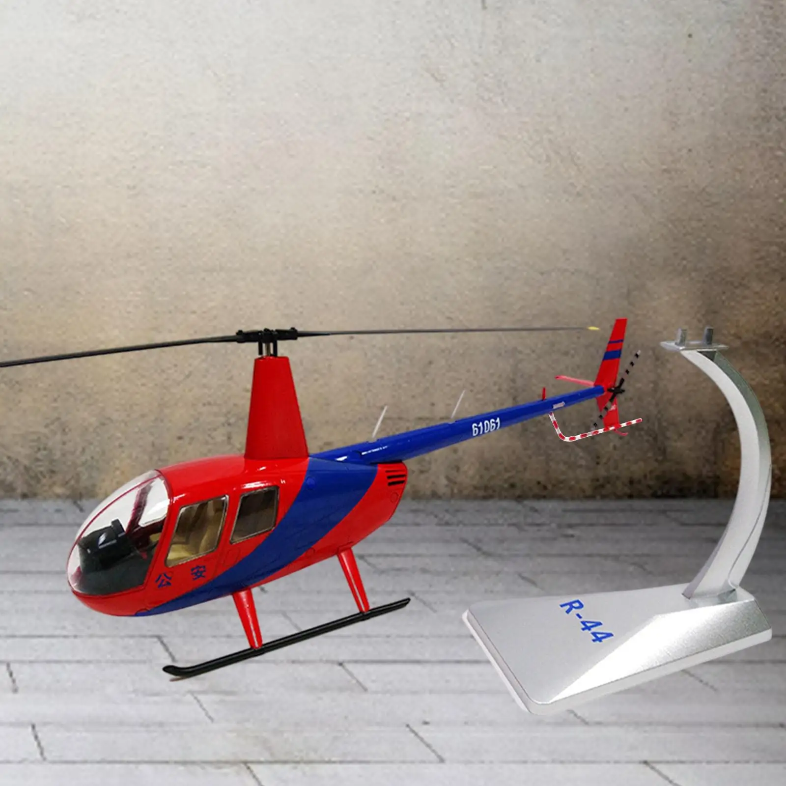 1/32 Robinson R44 Gelegeerd Modelvliegtuig Met Dispaly Standroom Decor Rood