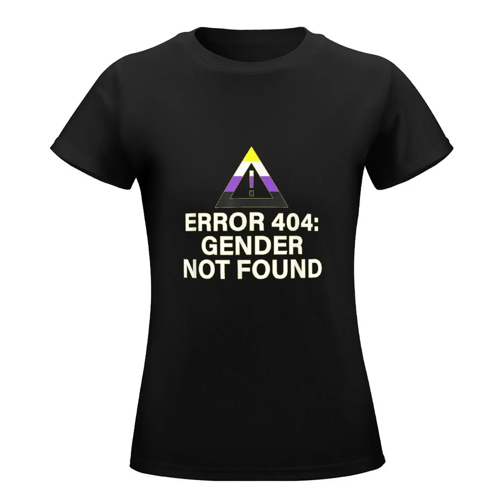 Error 404 Gender Not Found Agender Non Binary Pride T-Shirt oversized Aesthetic clothing black t-shirts for Women