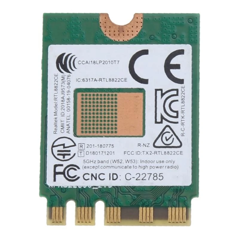 새로운 RTL8822CE 기가 바트 듀얼 대역 MINI PCIE 무선 네트워크 카드 Bluetooth-Compatible 5.1 802.11AC 1200MBPS Wi-Fi 카드