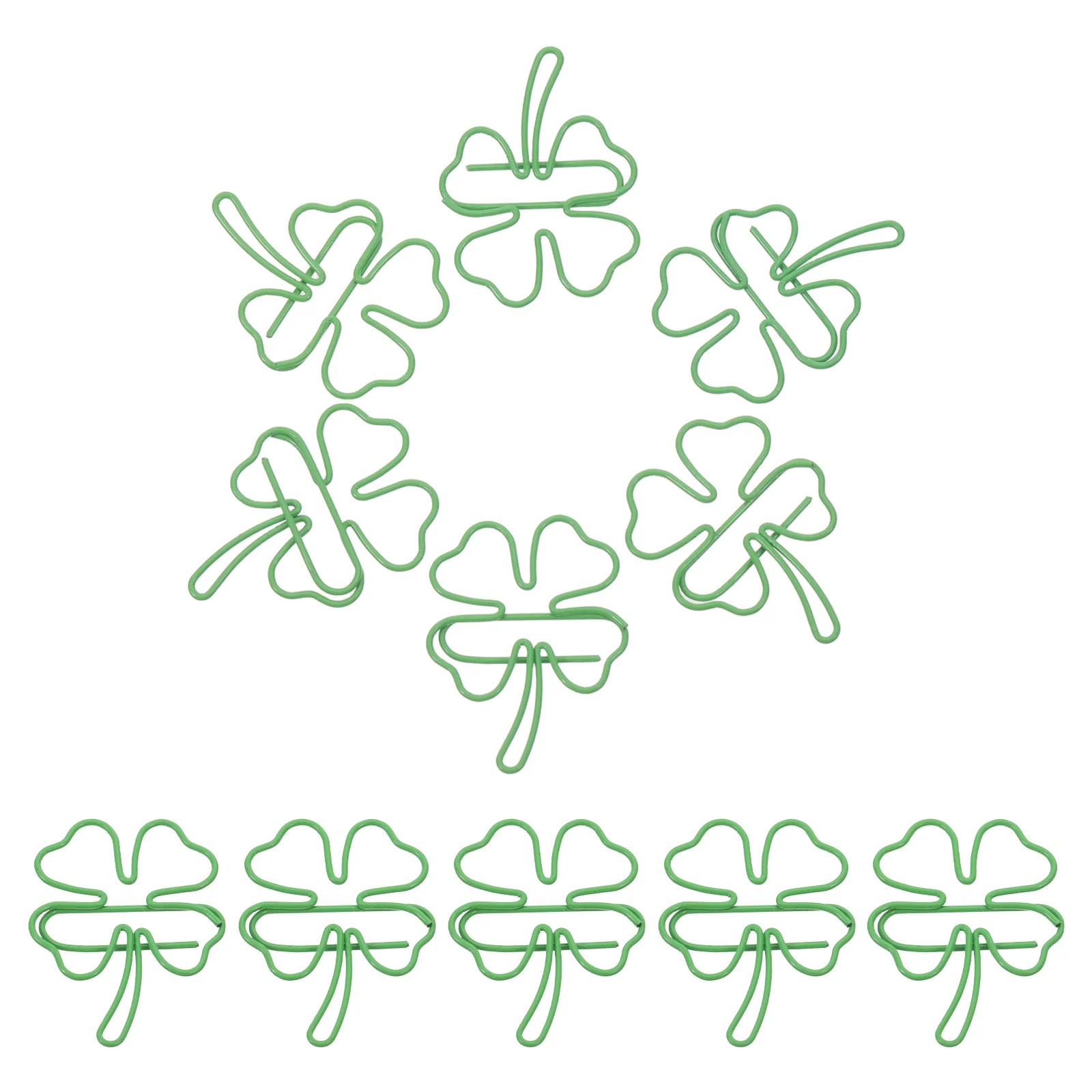 

20pcs Clover Paper Clips Cute Mini Decorative Cartoon Office Supplies Shamrock Bookmarks Lucky Accessories