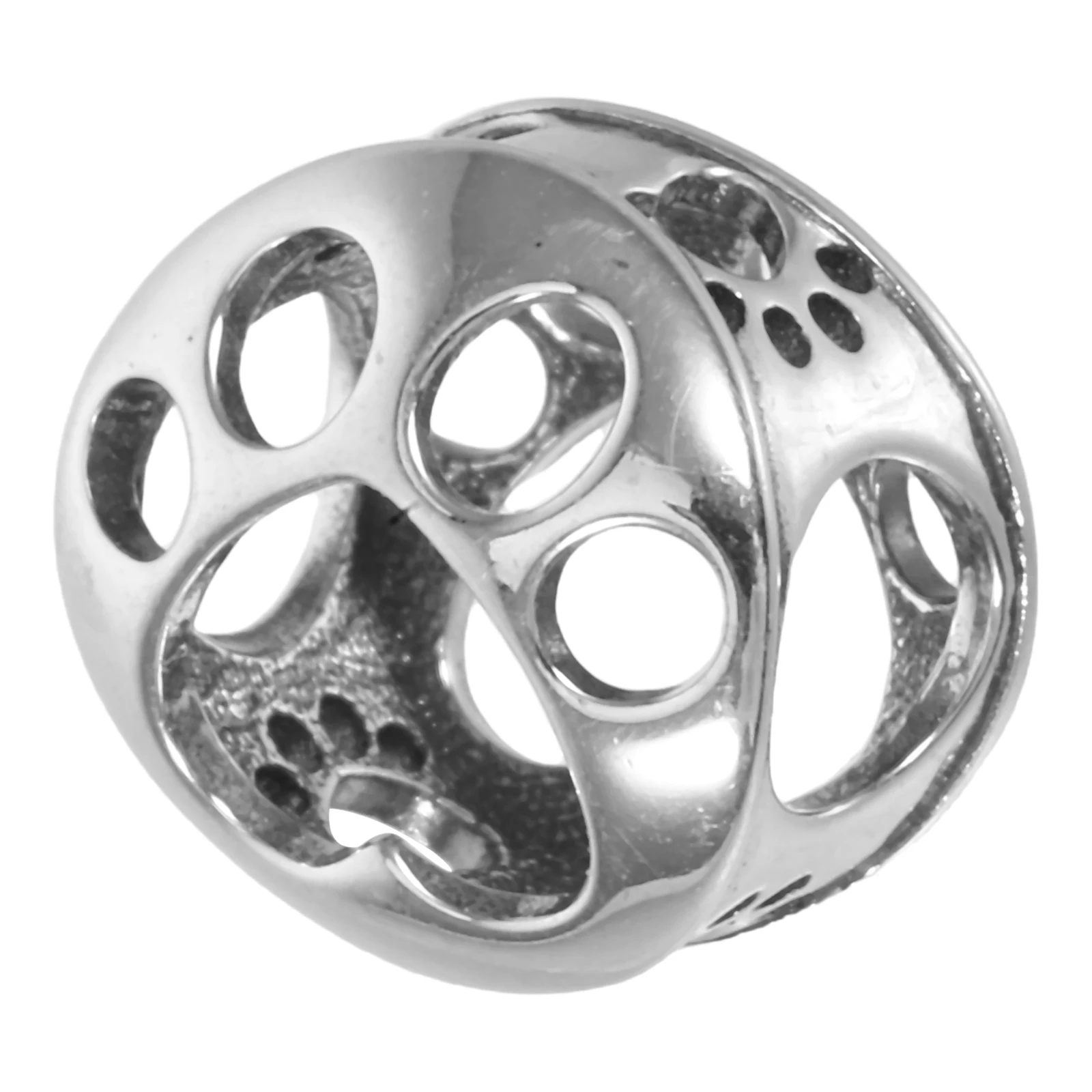 

Pure Silver Dog Paw Print Charms Diy Beads Bracelet Pendant Locket Pet Collar Accessories Animal Lover Fashion Paw Print