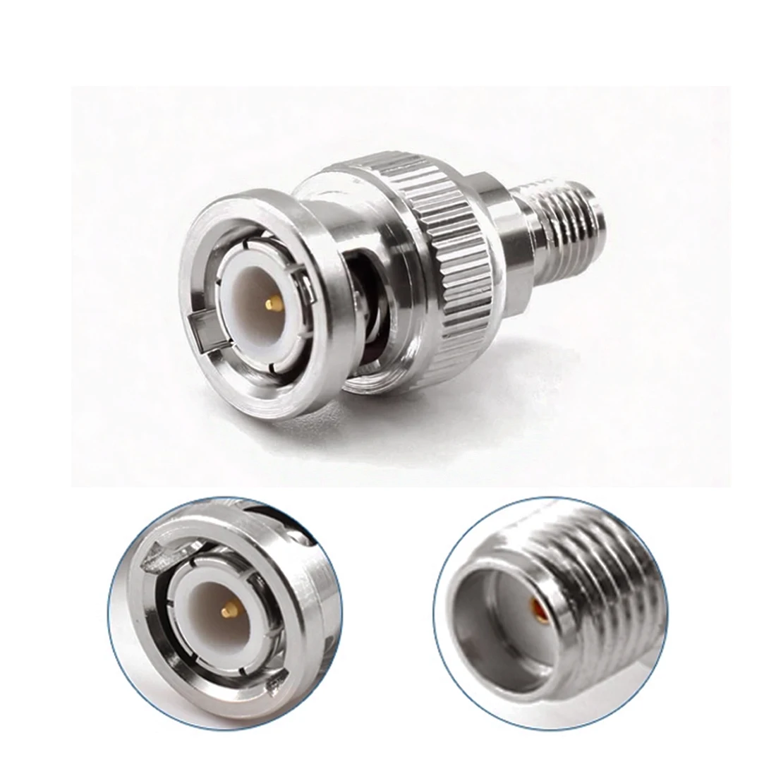 1pc BNC Male Plug to SMA Female Jack  RF Coax Adapter Convertor Straight Nickelplated  for Wifi Antenna