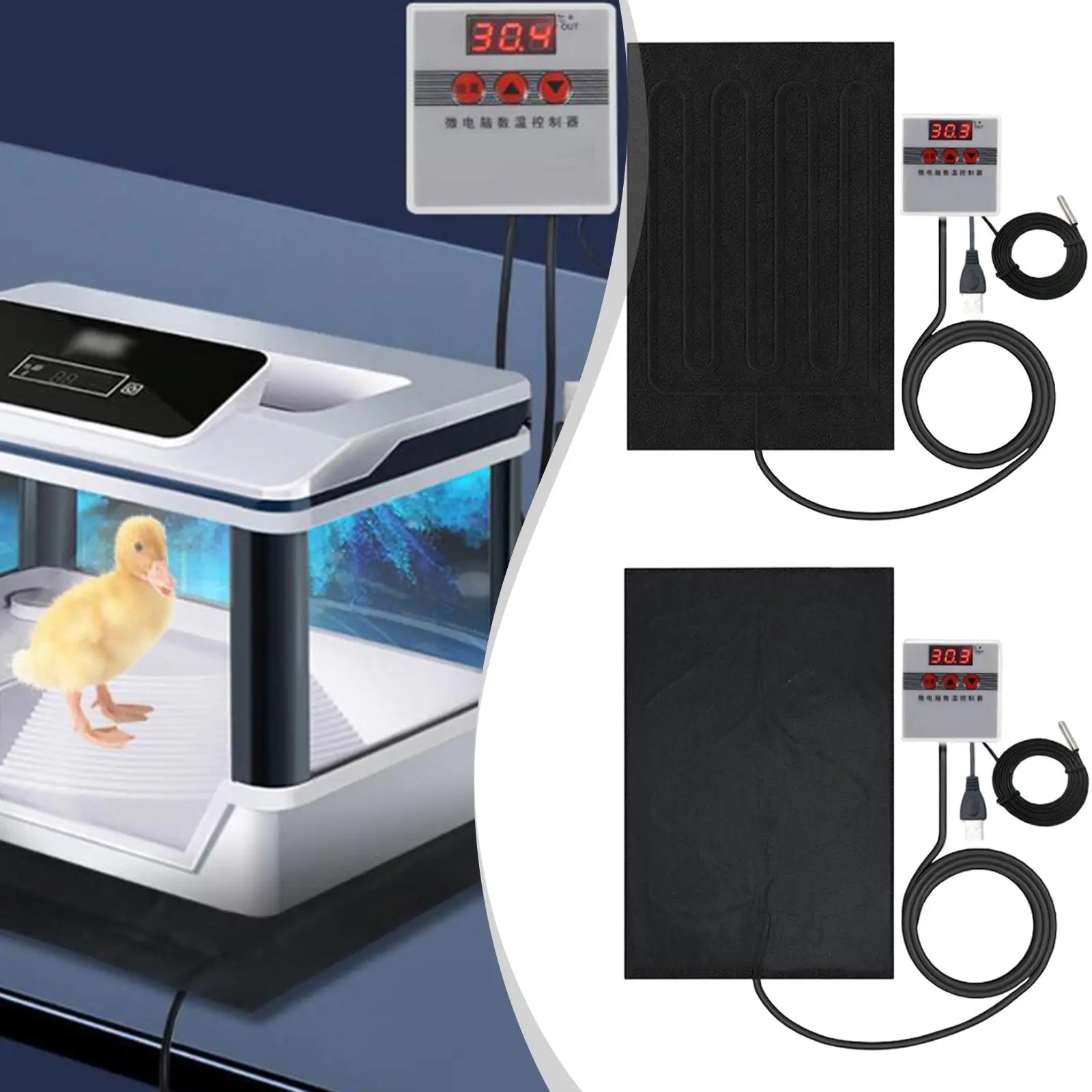 Electric Pet Heating Pad Thermally Conductive Waterproof Warming Bed for Reptile Cage Tank Winter Sleeping Cushion