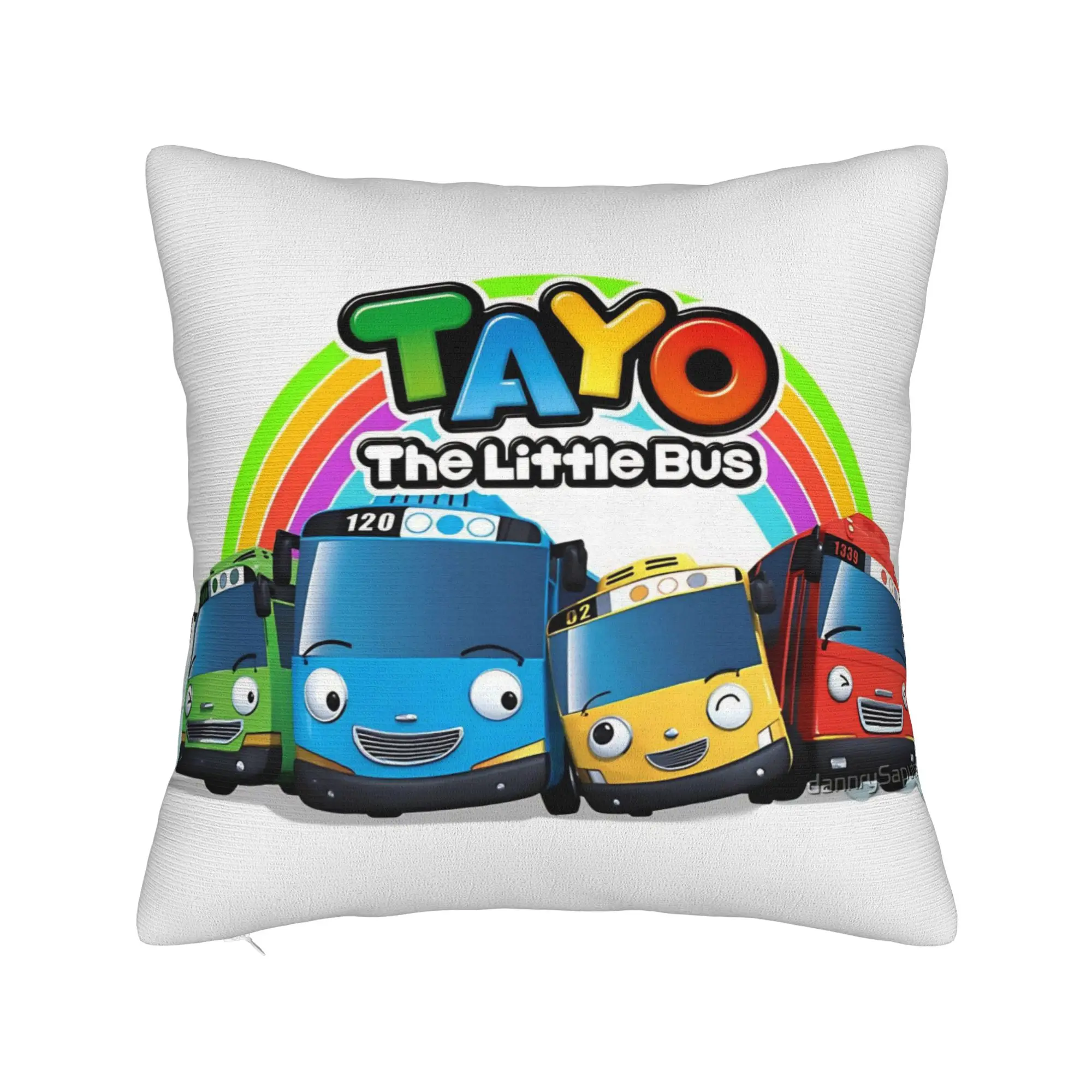 Tayo The Little Bus  Pillow Cover Merchandise Soft Cushion Cover Decorations  Pillow Case Cover Home Multiple Sizes