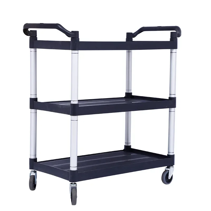 Three-tier pickup and delivery carts, restaurant mobile hotel service hand-push