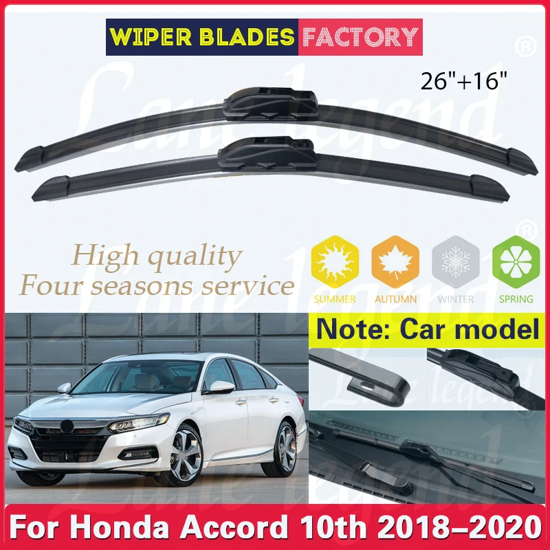 

Car Front Wiper Blades For Honda Accord 10 X 2018 2019 2020 MK10 10th Gen Window Windscreen Windshield Wipers Car Accessories