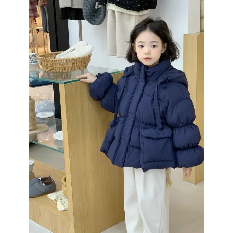 

2025 зимние плотные теплые парки принцессы с капюшоном для девочек, детское пальто, верхняя одежда