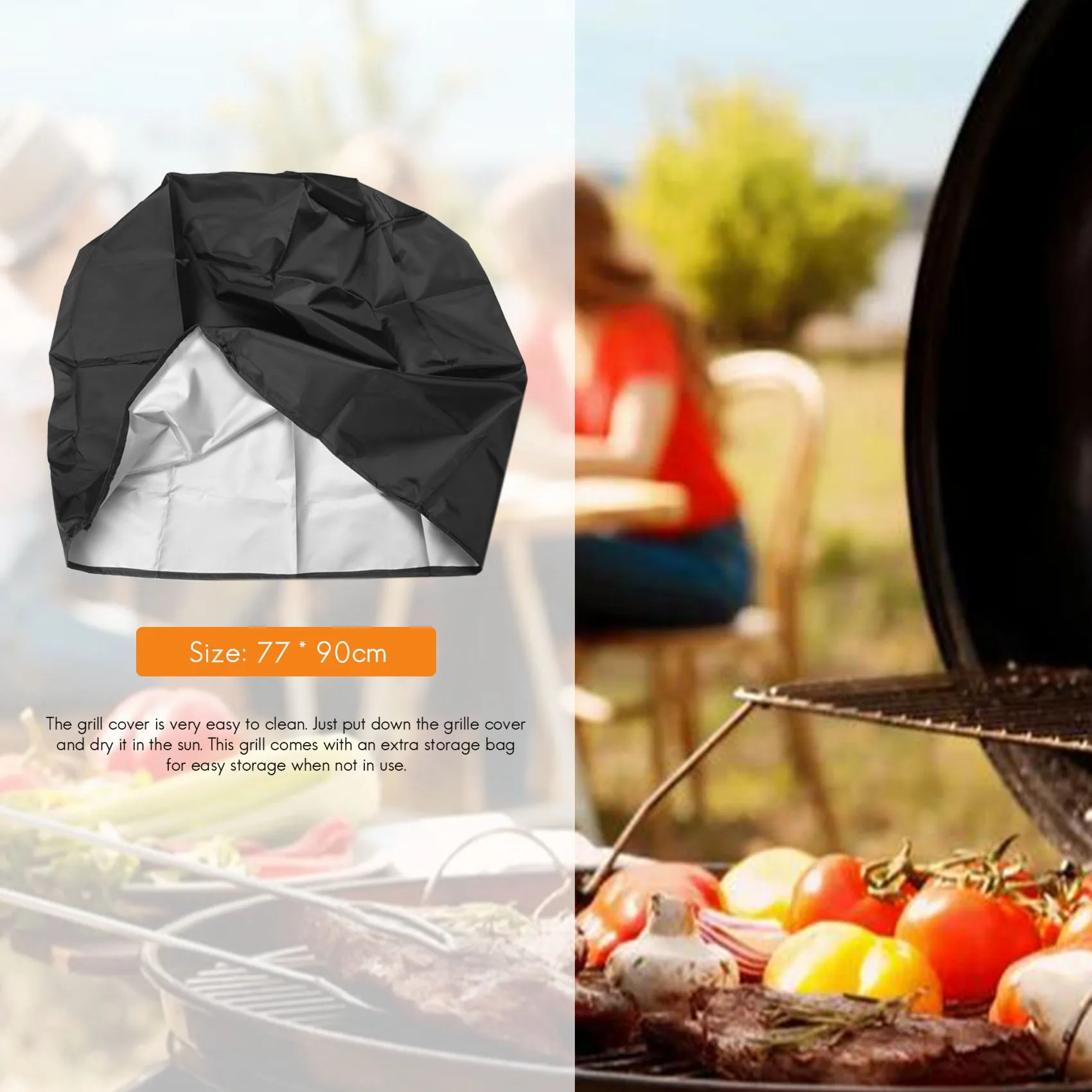 Cubierta impermeable para barbacoa, cubierta para parrilla de barbacoa con revestimiento de PVC, tela Oxford para exteriores, a prueba de viento, a prueba de roturas, resistente a los rayos UV