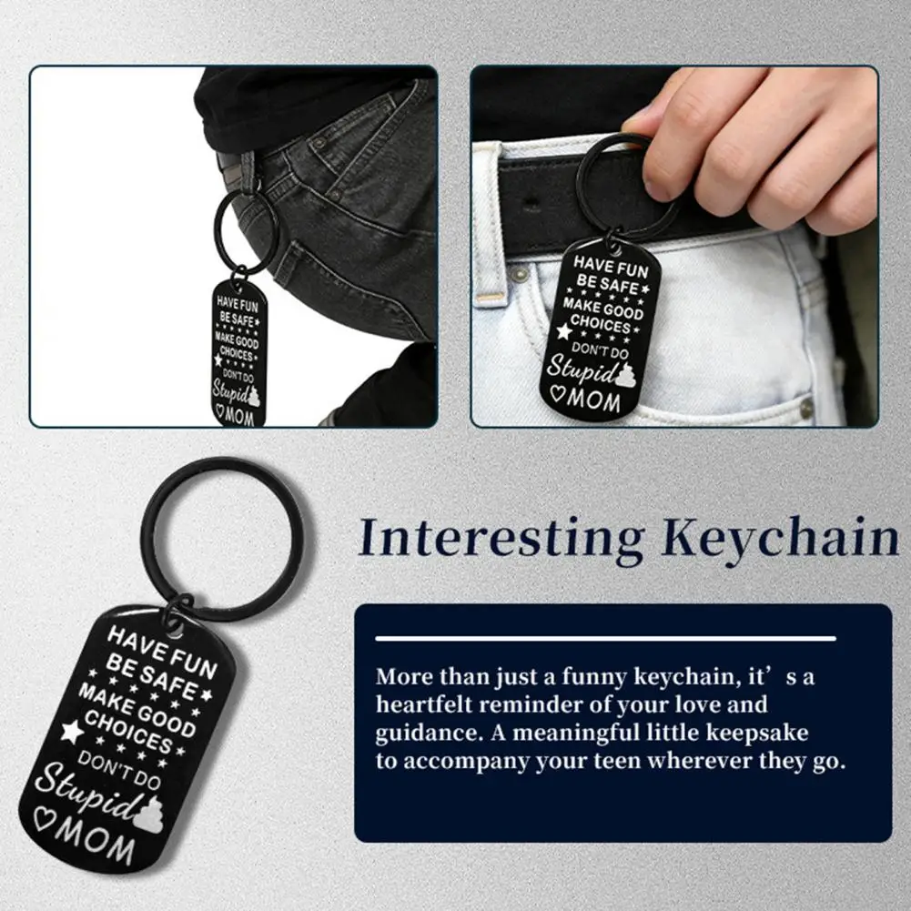 Slogan Keychain Brand Keychain Pendant with Hanging Buckle Lightweight Key Holder for Backpacks Car Slogan Gift for Teens
