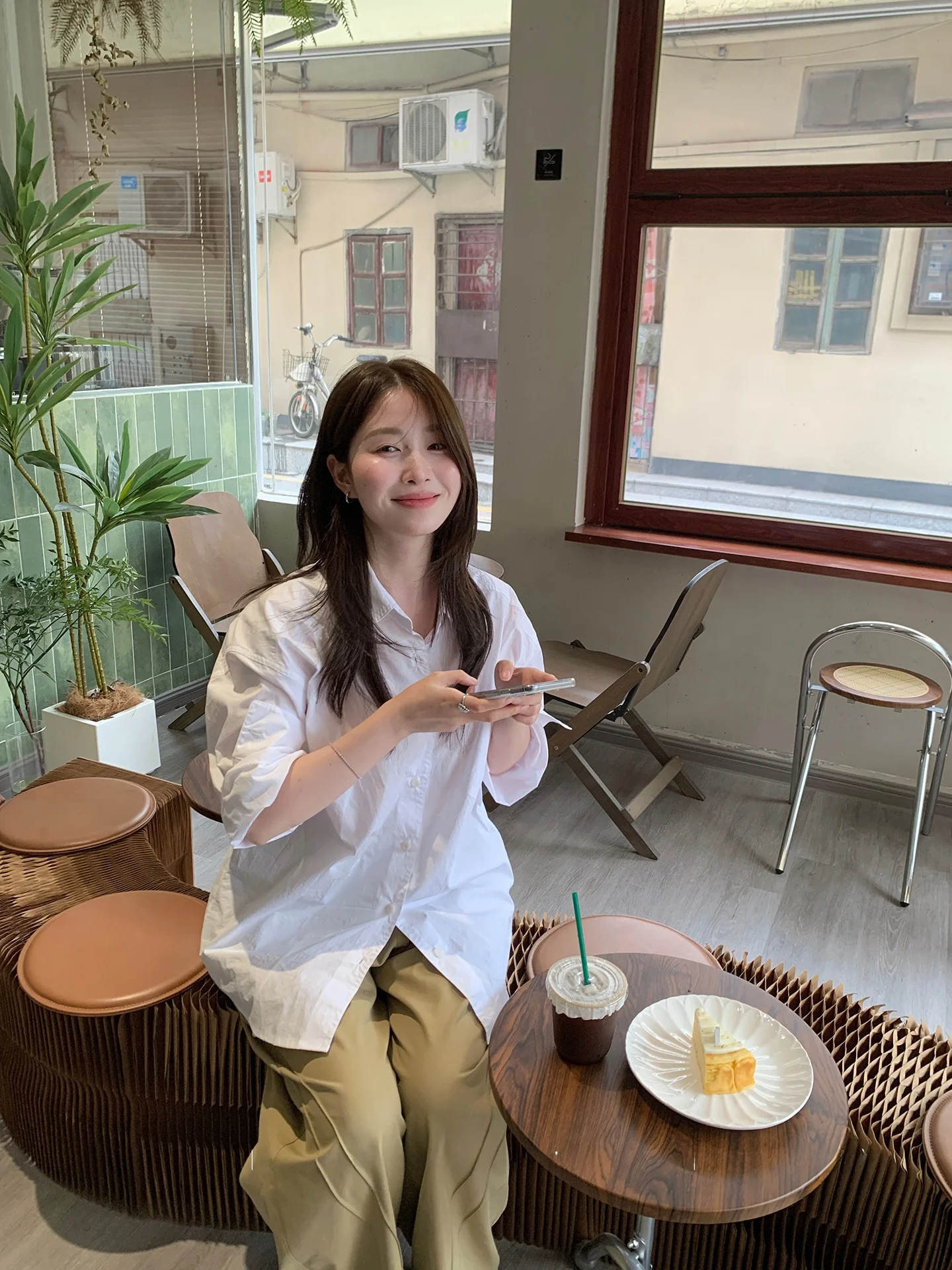 

Miao Korean Style Long Sleeve Shirt Women's Spring Summer Breathable Cotton Innerwear Outerwear Casual Coat Open Cardigan