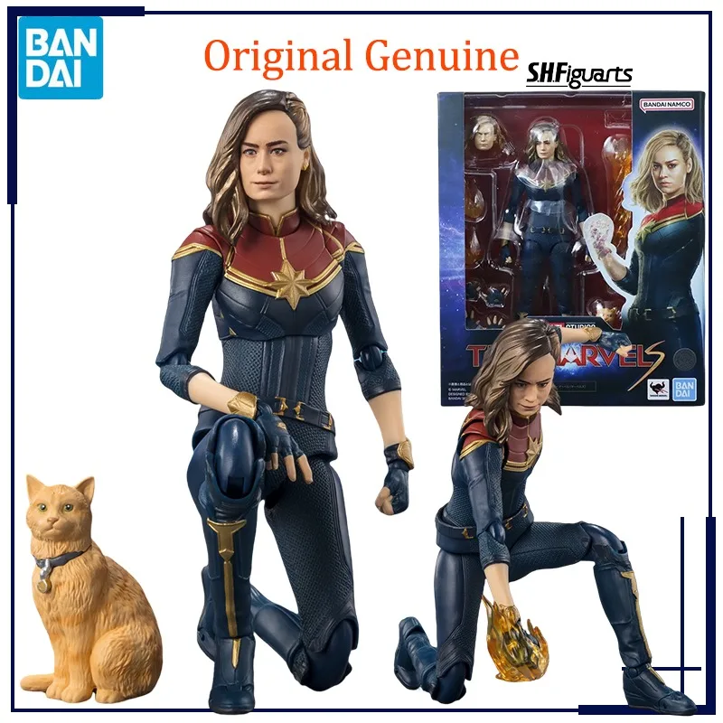 

Original Genuine Bandai Anime Marvel STUDIOS The Marvels SHF Model Toys Action Figure Gifts Collectible Ornaments Boys Kids Girl