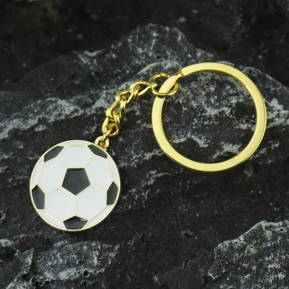 سلسلة مفاتيح أنيقة لكرة القدم والبيسبول والتنس والرجبي ملونة المعلقات لون ديي الرجال المجوهرات سيارة مفتاح سلسلة تذكارية للهدايا