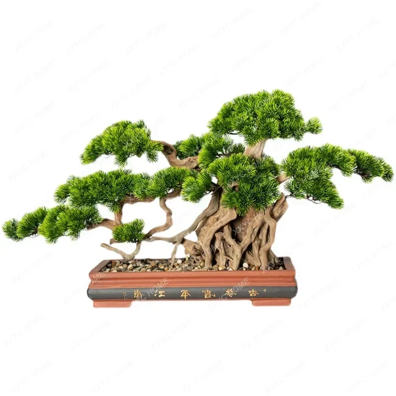 simulated welcome pine ornament porch living room cliff cypress fake Arhat bonsai beauty pine green plant landscaping