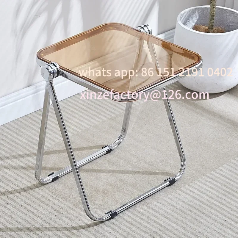 Customizable Popular folding side table - transparent coffee table for living room sofa corner and balcony acrylic coffee table