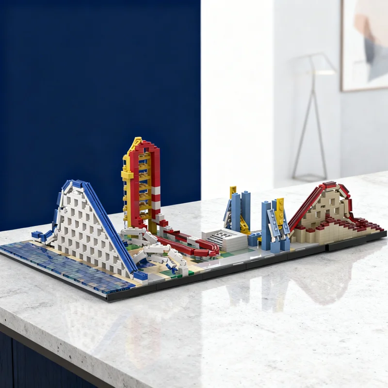 

2494pcs MOC Cedar Point Skyline Architecture Skylines Model Building Blocks Toy Gift Creative Display Collectible Desk Premium