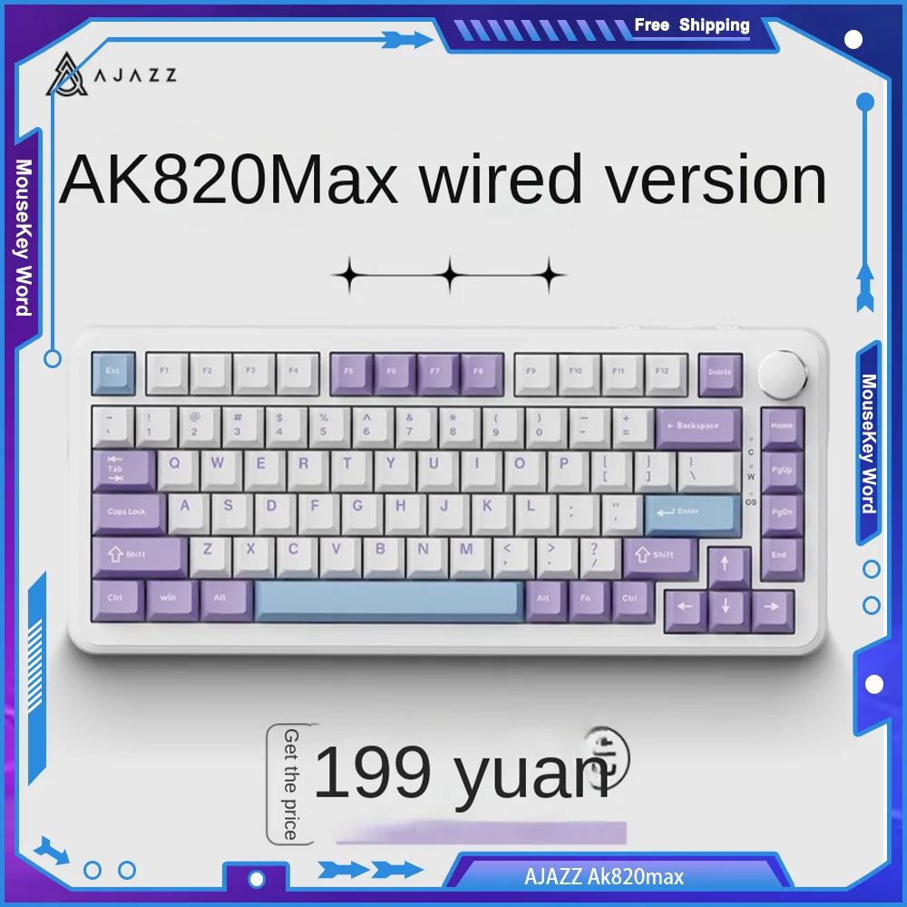 

AJAZZ Ak820max Magnetic Shaft Wireless Tri-mode Mechanical Keyboard Support RT Adjustable Keystroke FPS Gaming with TFT Screen