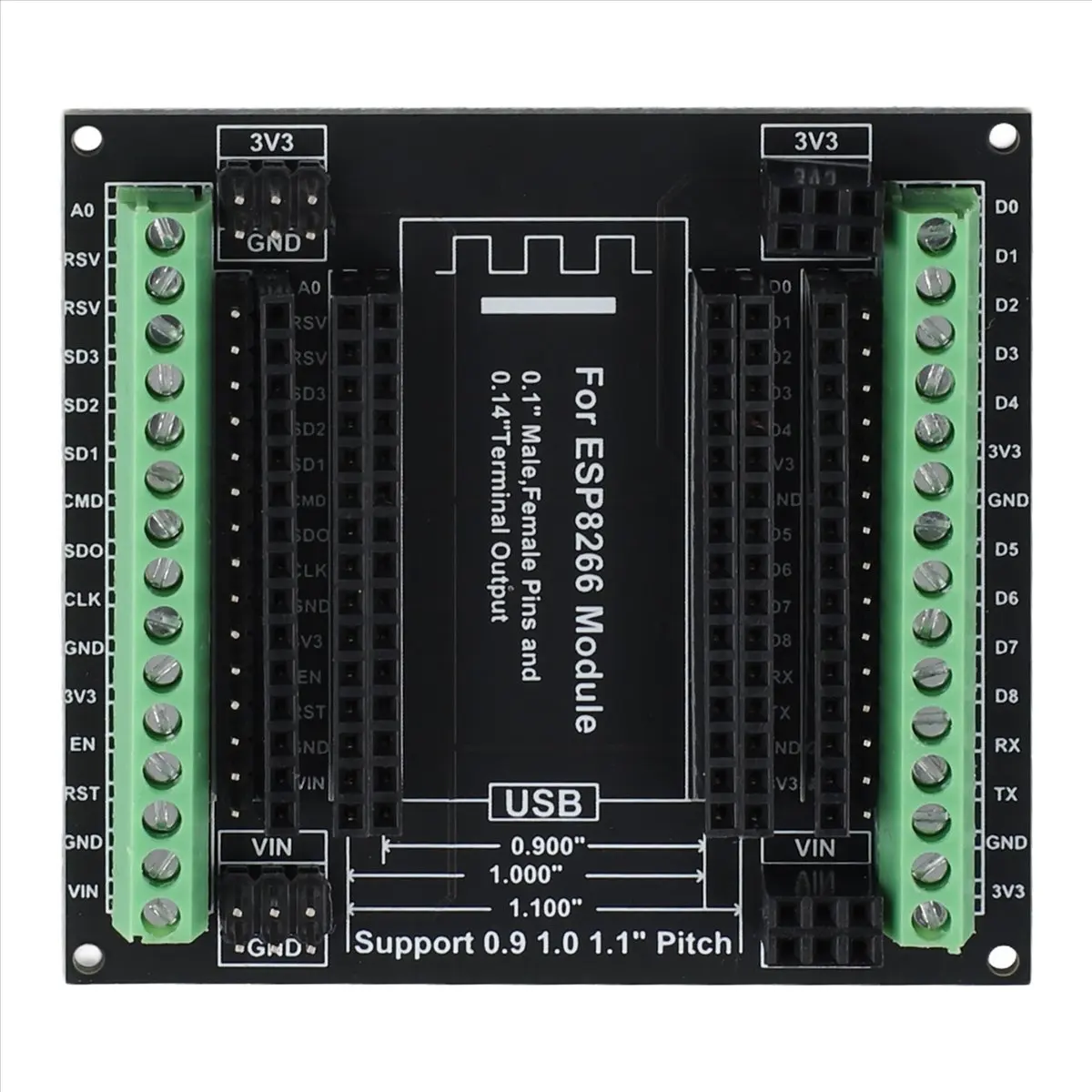 N05R ESP8266 Expansion Board 30Pins GPIO 1 Into 3 Breakout Board Compatible with ESP8266 ESP-12E NodeMCU Development Board