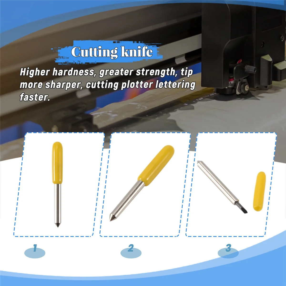 15pcs 30 degrees 45 degrees 60degrees Cutting Tungsten Blade For Roland, GCG, Jinka Cutting Plotter Vinyl Cutter SQ