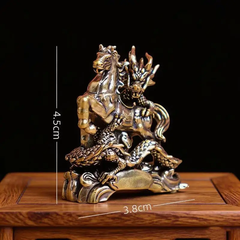 1Pc Chinese Dragon Horse Brass: Craft Ornament 2026 Small Copperware Creative Home Decor Desktop Collection