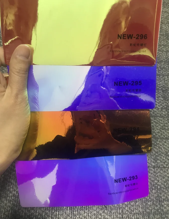 1.52*18m/roll Self Adhesive Glossy Holographic Rainbow Mirror Chameleon Chrome Car Vinyl Wrap Sticker