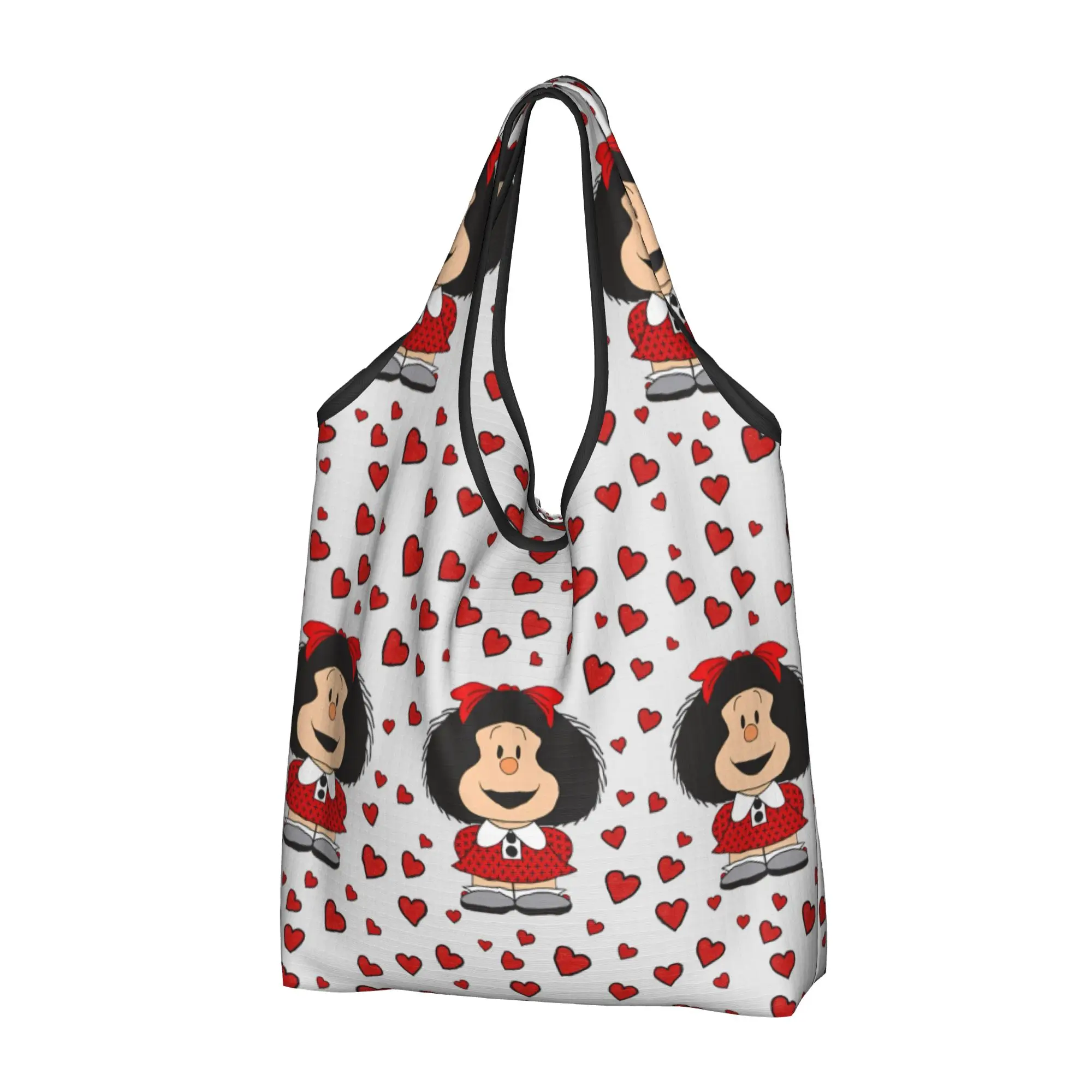 M-Mafaldas Manga Comics Grocery Shopping Tote Bags Women Fashion Hot Shopper Shoulder Bags Large Capacity Handbag